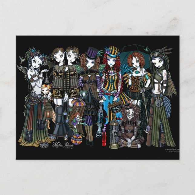 Carte postale Myka Jelina Steampunk Circus Fairies (Devant)