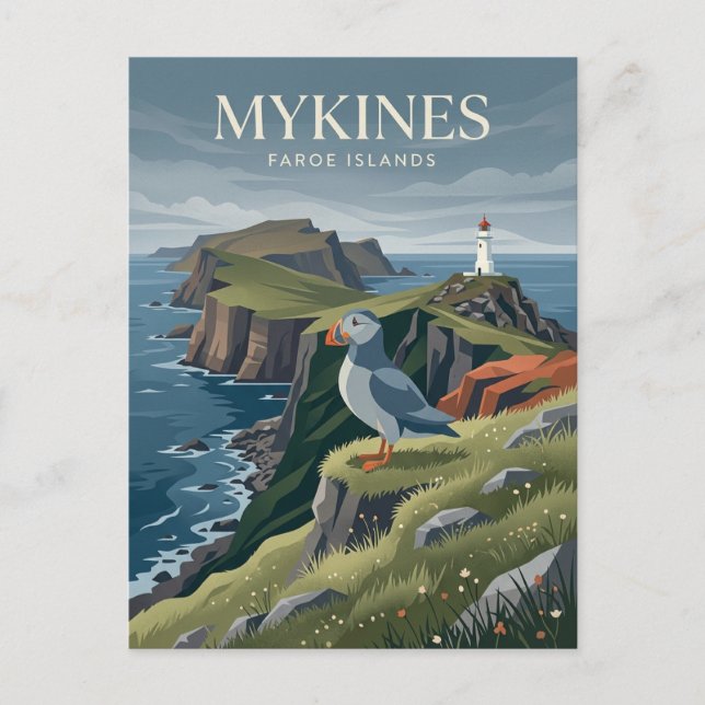Carte Postale Mykines Îles Féroé (Devant)