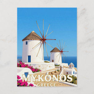 Carte Postale Mykonos Grèce Moulins à vent célèbres 🌬️