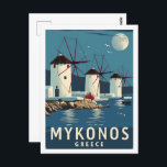 Carte Postale Mykonos Grèce Vintage célèbre Travel Place<br><div class="desc">Mykonos Grèce Vintage célèbre Travel Place</div>