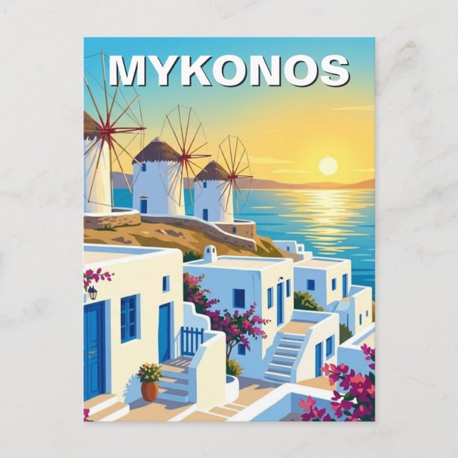 Carte Postale Mykonos Greece Cyclades Travel Street (Devant)