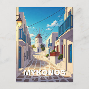 Carte Postale Mykonos Path Grèce Cyclades Travel