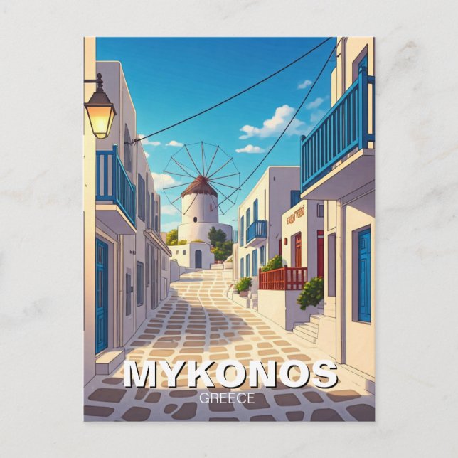Carte Postale Mykonos Path Grèce Cyclades Travel (Devant)