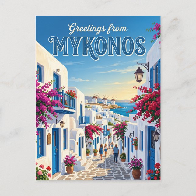 Carte Postale Mykonos Vieille Ville Grèce (Devant)