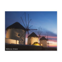 Mykonos Windmill Sunset, Grèce