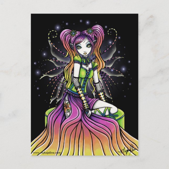 Carte postale Myra Celestial Rainbow Fairy Art (Devant)