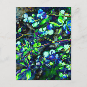 Carte Postale Myrtille - teinte verte