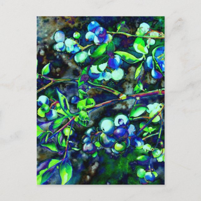 Carte Postale Myrtille - teinte verte (Devant)