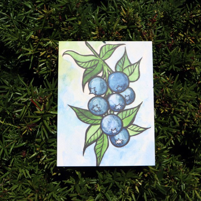 Carte Postale Myrtilles à l'aquarelle (Créateur téléchargé)