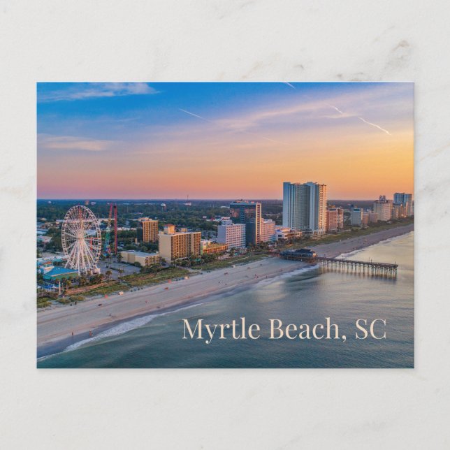 Carte Postale Myrtle Beach, Caroline du Sud Vue sur la plage (Devant)