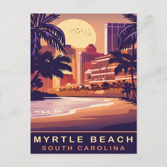 Carte Postale Myrtle Beach, Coucher de soleil, Caroline du Sud,  (Devant)