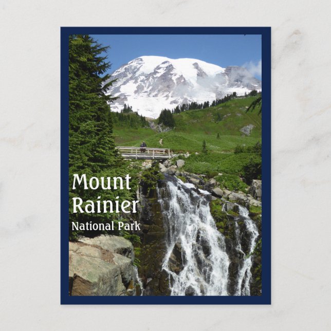 Carte Postale Myrtle Falls (Mount Rainier N.P.) with text (Devant)