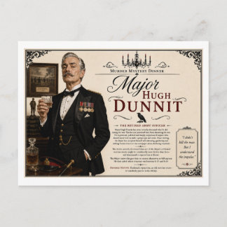 Carte Postale Mystère de meurtre des années 1940 Major Hugh Dunn