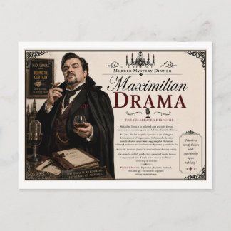 Carte Postale Mystère de meurtre des années 1940 Maximilian Dram