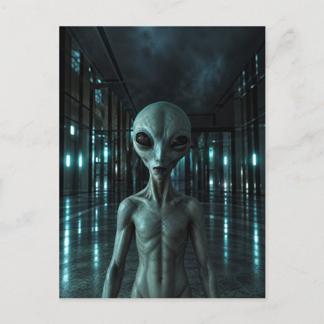 Carte Postale Mysterious Grey Alien (Devant)