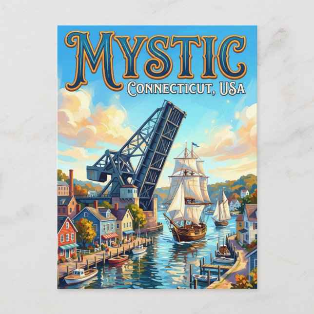 Carte Postale Mystic, Connecticut États-Unis (Devant)