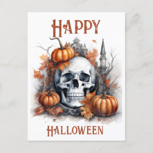 Carte Postale Mystic Halloween Gothic Skull Art - Enchantant