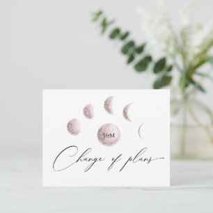 Carte Postale Mystic Moon Blush Rose Changement De Plans Mariage