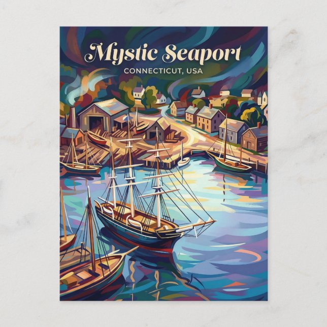 Carte Postale Mystic Seaport Connecticut (Devant)