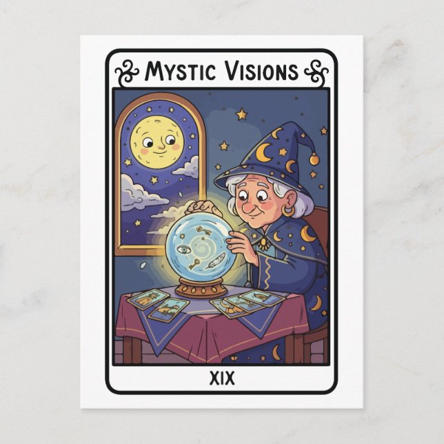 Carte Postale Mystic Visions - Fortune Teller avec Crystal Ball (Devant)