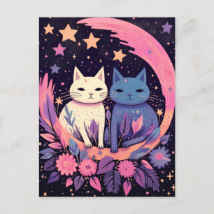 Carte postale Mystical Cats Under the Stars