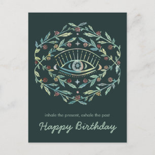 Carte Postale Mystical Eye Roses Inspirationnel Joyeux Anniversa