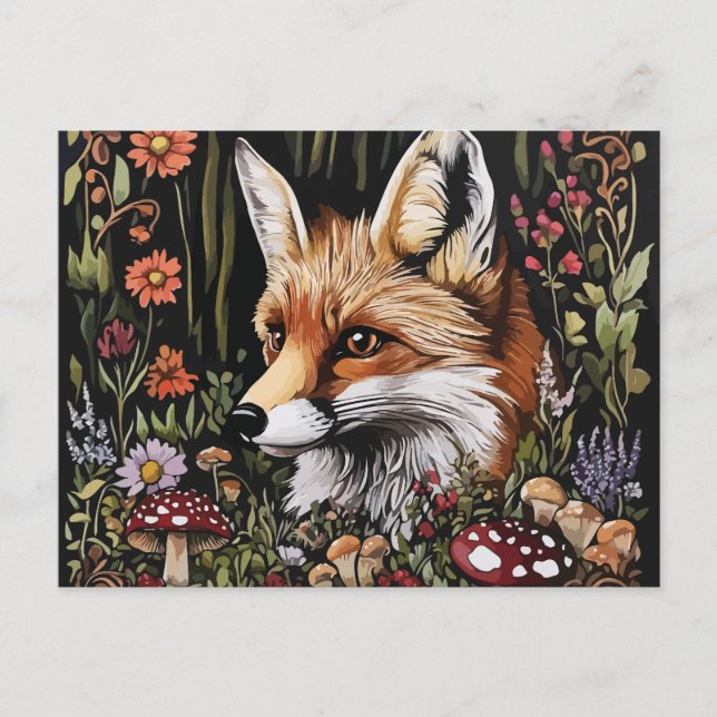 Carte Postale Mystical Fox in Enchanted Forest (Devant)