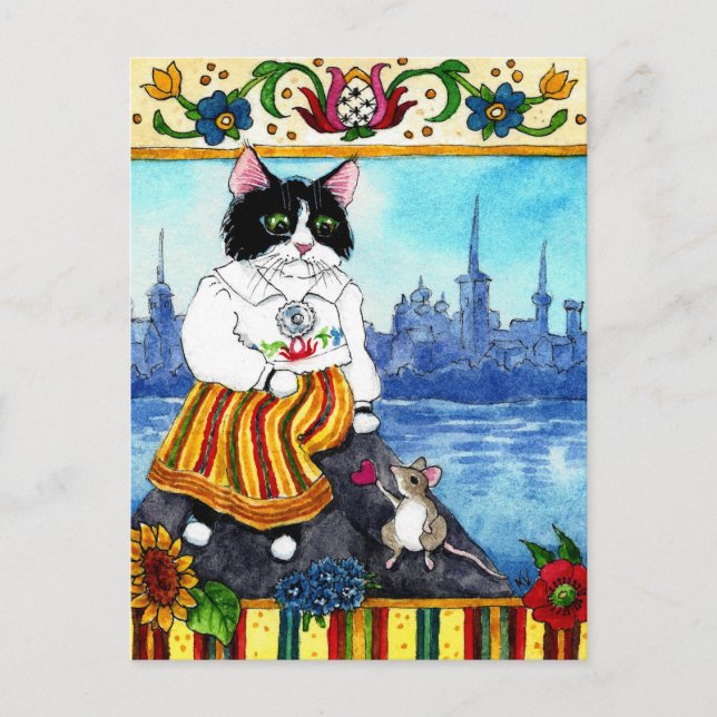 Carte postale mythique du folklore estonien de la  (Devant)