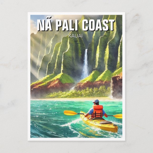 Carte Postale Nā Pali Coast Kauai Hawaii Travel Kayak (Devant)