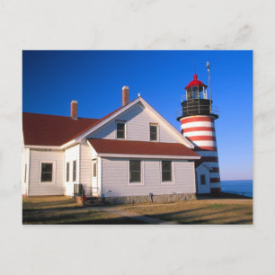 Carte Postale NA, USA, Maine. Phare de West Quoddy près de