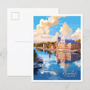 Carte Postale Naantali Finlande Illustration de voyage Art vinta