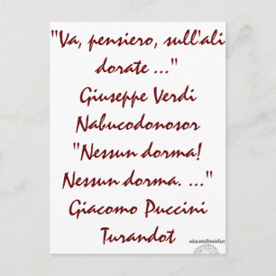 Carte Postale Nabucco & Turandot
