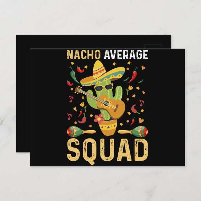 Carte Postale Nacho Moyenne Squad Cinco De Mayo Parti Mexicain (Devant / Derrière)