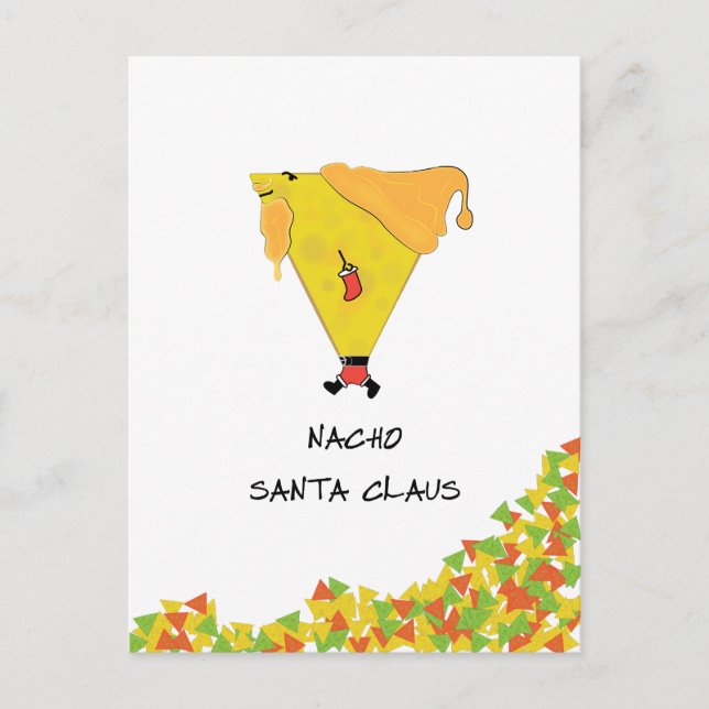 Carte Postale Nacho Santa avec des frites (Devant)