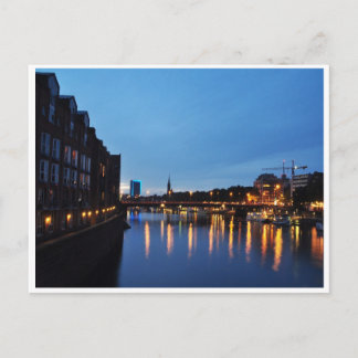 Carte Postale Nacht beim Fluss