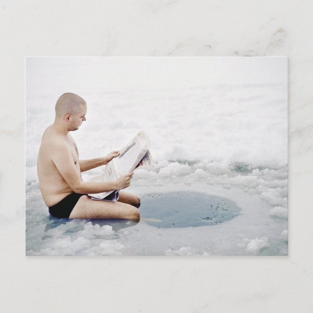 Carte Postale Nage sur glace hivernale (Devant)