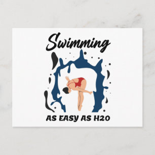 Carte Postale Nager aussi facile que H2O - Design de natation dr