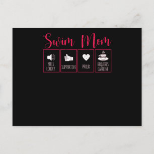 Carte Postale Nager maman Contenu amusant nager maman nager nage