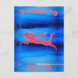 Carte Postale Nager Sous L'Eau Filles
