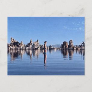 Carte Postale Nageur vintage Blue Lake et reflets de roches