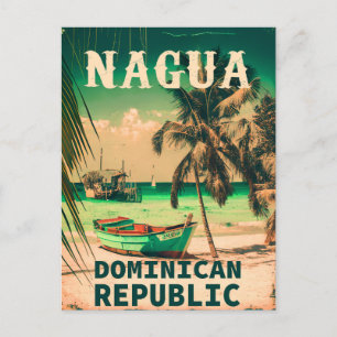Carte Postale Nagua République Dominicaine - Retro Vintage 80s