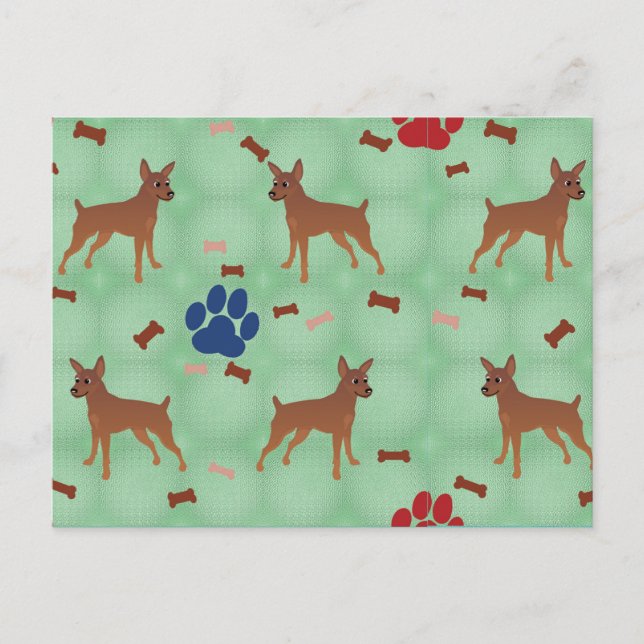 Carte Postale Nain Cartésien Pinscher (Devant)