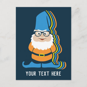 Carte Postale Nain de jardin à texte personnalisé