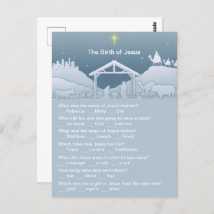 Carte Postale Naissance de Jésus Fun Noël Trivia