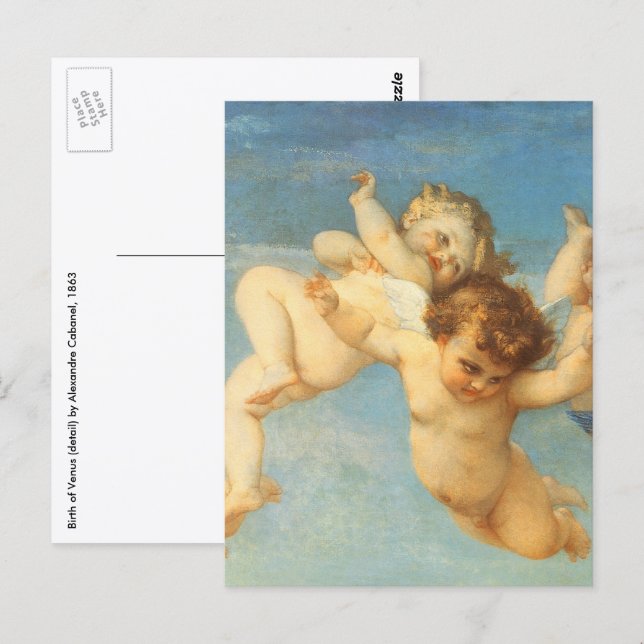 Carte Postale Naissance de Vénus, détail des Anges par Alexandre (Devant / Derrière)