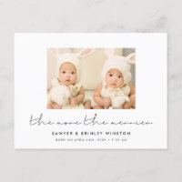 Naissance jumelle minimaliste Plus la photo plus j