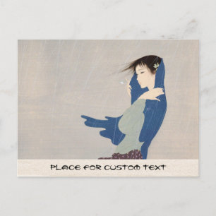 Carte Postale Nakajima Kiyoshi Fine Rain japonaise femme art