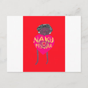Carte Postale Nakupenda Love Art – Conception de cœur swahili