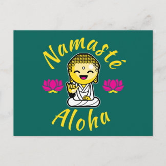 Carte Postale Namaste Aloha signe à main Humour Bouddha