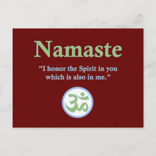 Carte Postale Namaste - avec citation et symbole Om